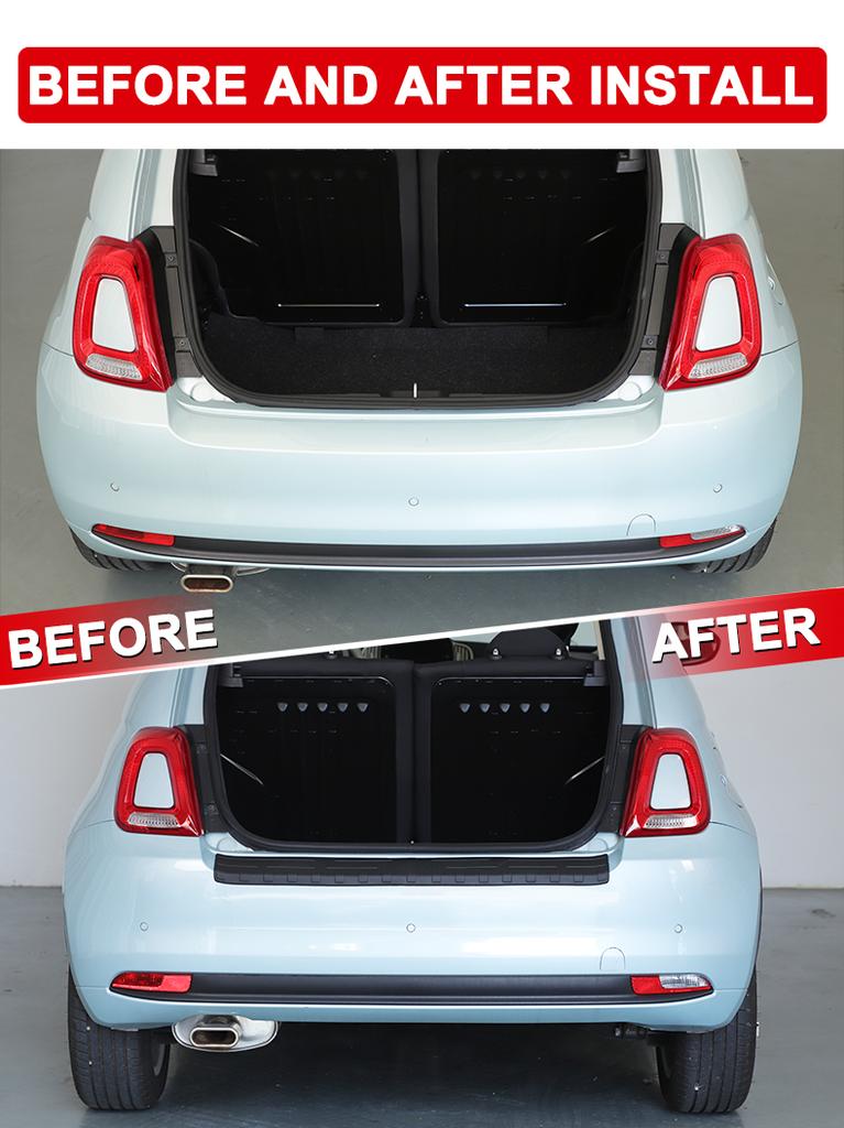 TPE Black For Fiat 500 2016-2025 Car Exterior Rear Guard Decorative Protective Strip Car Accessories