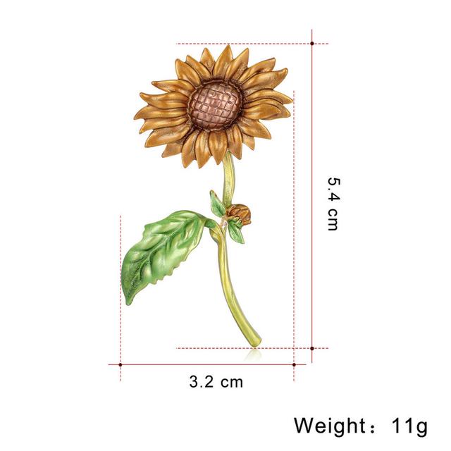 Cute Sunflower Pin Brooch For Women Twinkling Crystal Stone Melon Seeds Pins Enamel Brooches Bridal Wedding Occasion Jewelry AccessoriesCute Jewelry