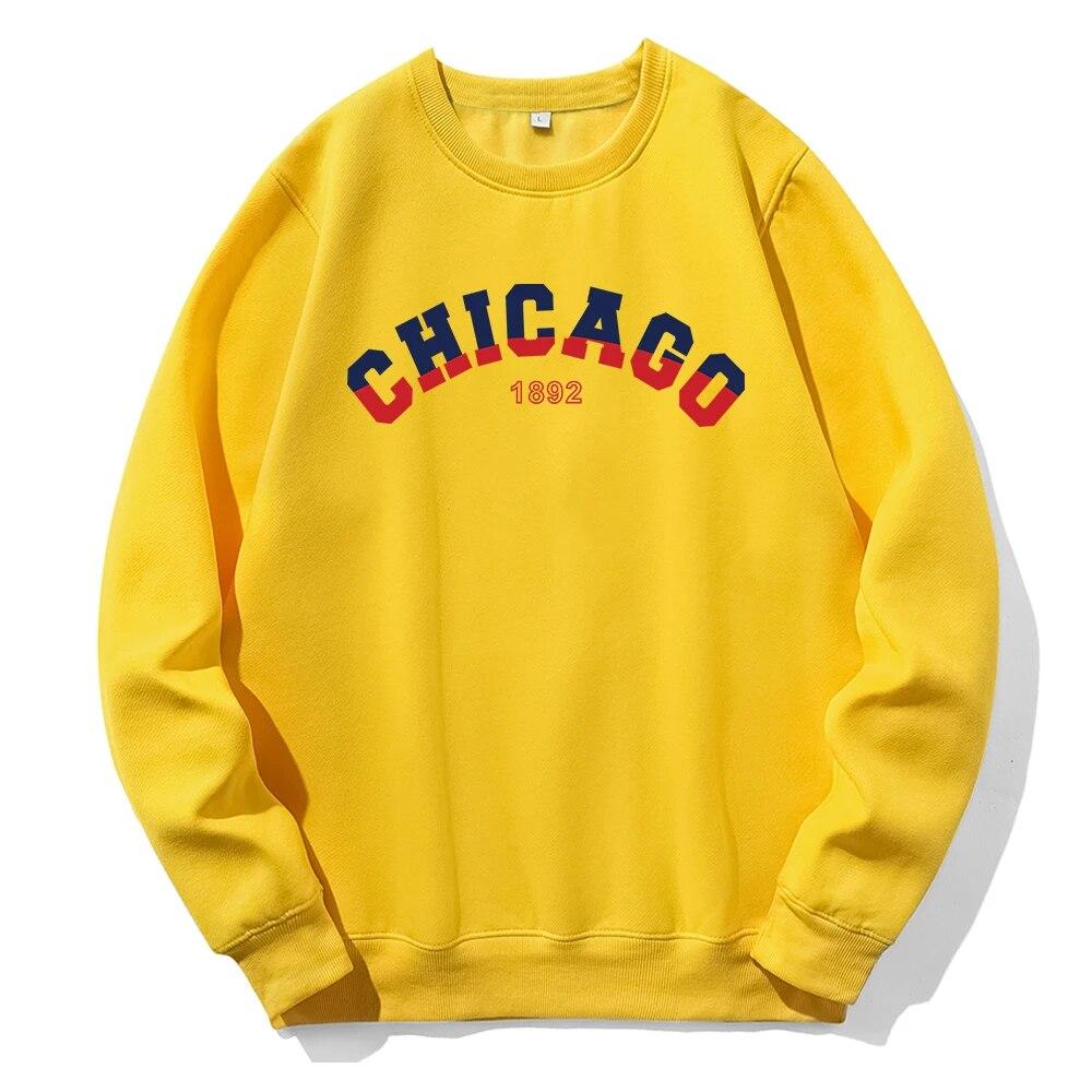 

Чикаго 1892 Красный Синий Контрастный Дизайн Толстовка Унисекс Новинка Моды С Капюшоном О-Образным Вырезом Повседневная Одежда Настроить Свободные Толстовки S