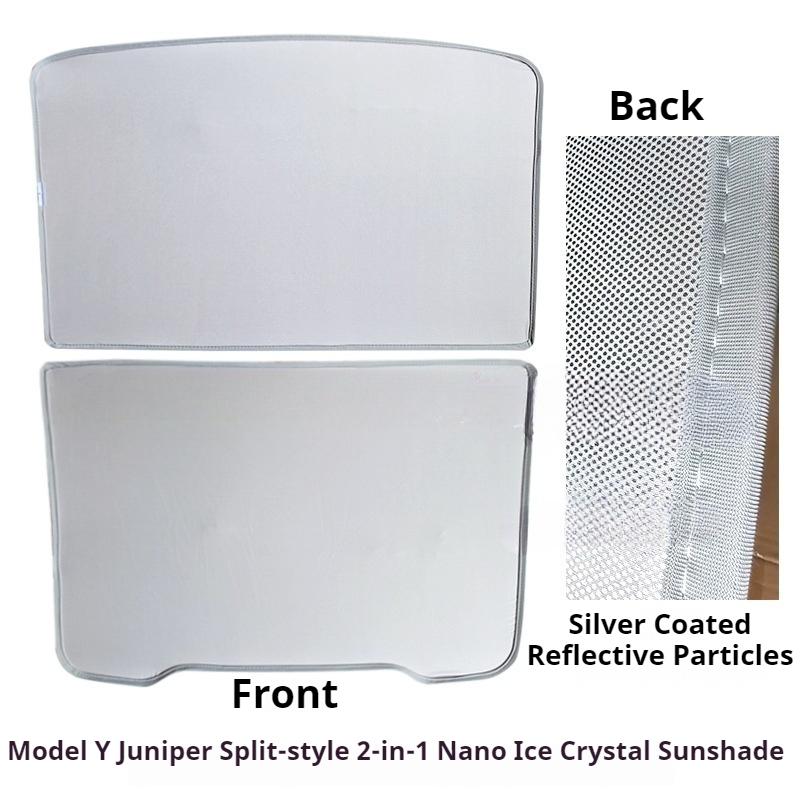 For Tesla Model 3/Y Model 3 Highland Model Y Juniper 2025+ Ice Cloth Buckle Glass Roof Sunshade Car Front Rear Sunroof Skylight