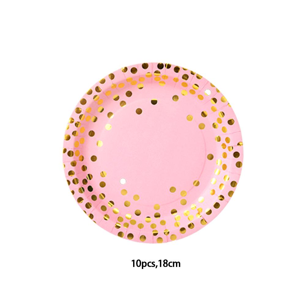 Multi-color Hot-Stamped Party Paper Tableware Set: Plates, Cups & Napkins