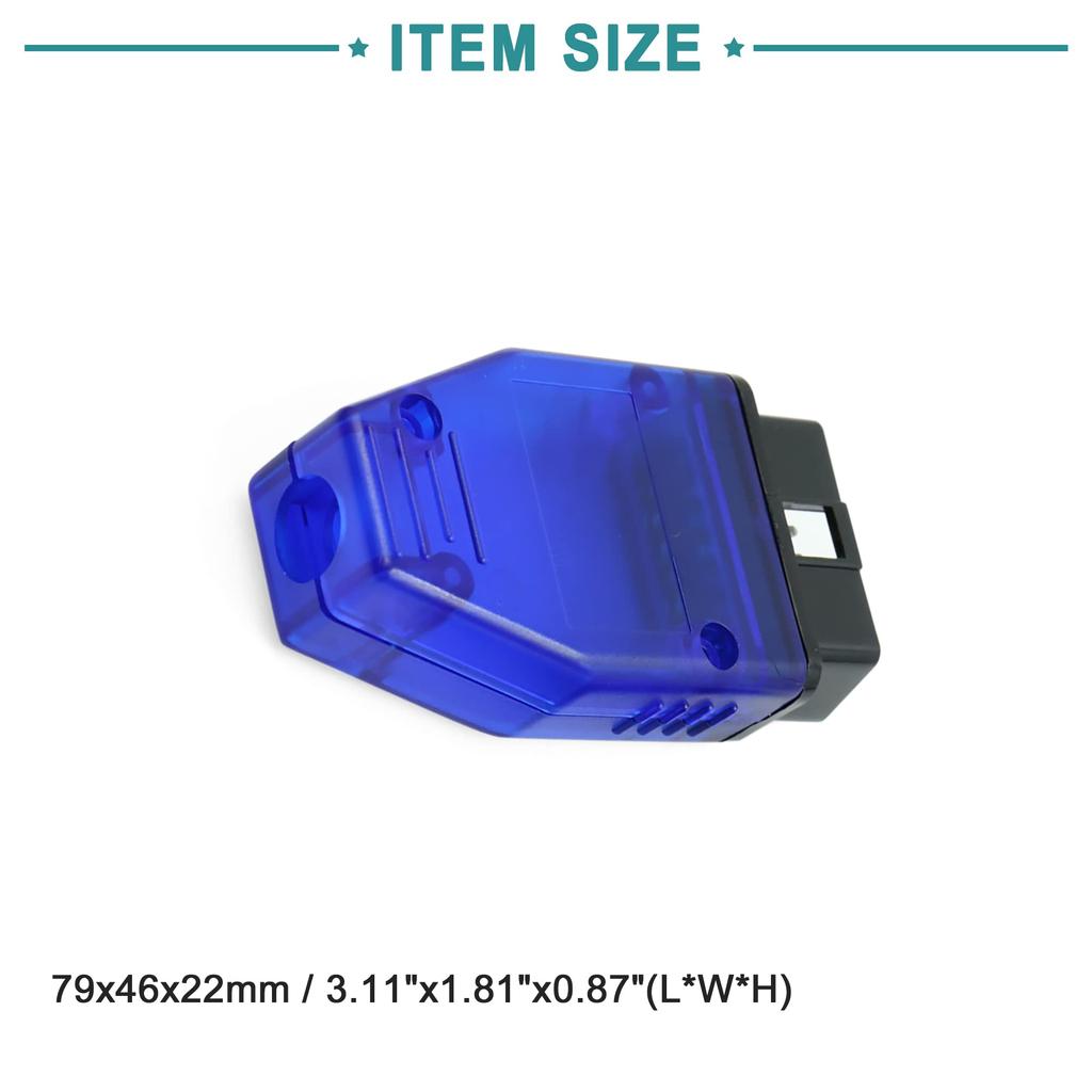 ACROPIX OBD2 Diagnostic Connector 16 Pin Male Adapter Blue 1 pcs