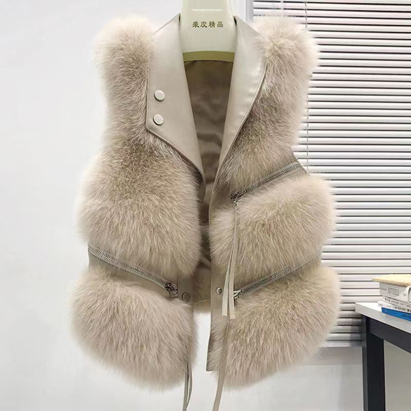 Vest jacket women's winter new vest short Mao Mao vest vest imitation fur light