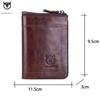 100% Genuine Leather and Cowhide Men's Short Multi-functional Card Holder with Anti-theft Brush Lining, Casual Business Pocket Wallet