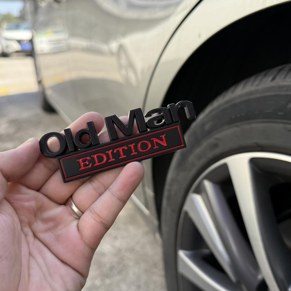 1Pc Old Man Edition Badge Car Logo 3D Sticker Replacement Parts For GM Truck RV SUV Door Trim L6D7