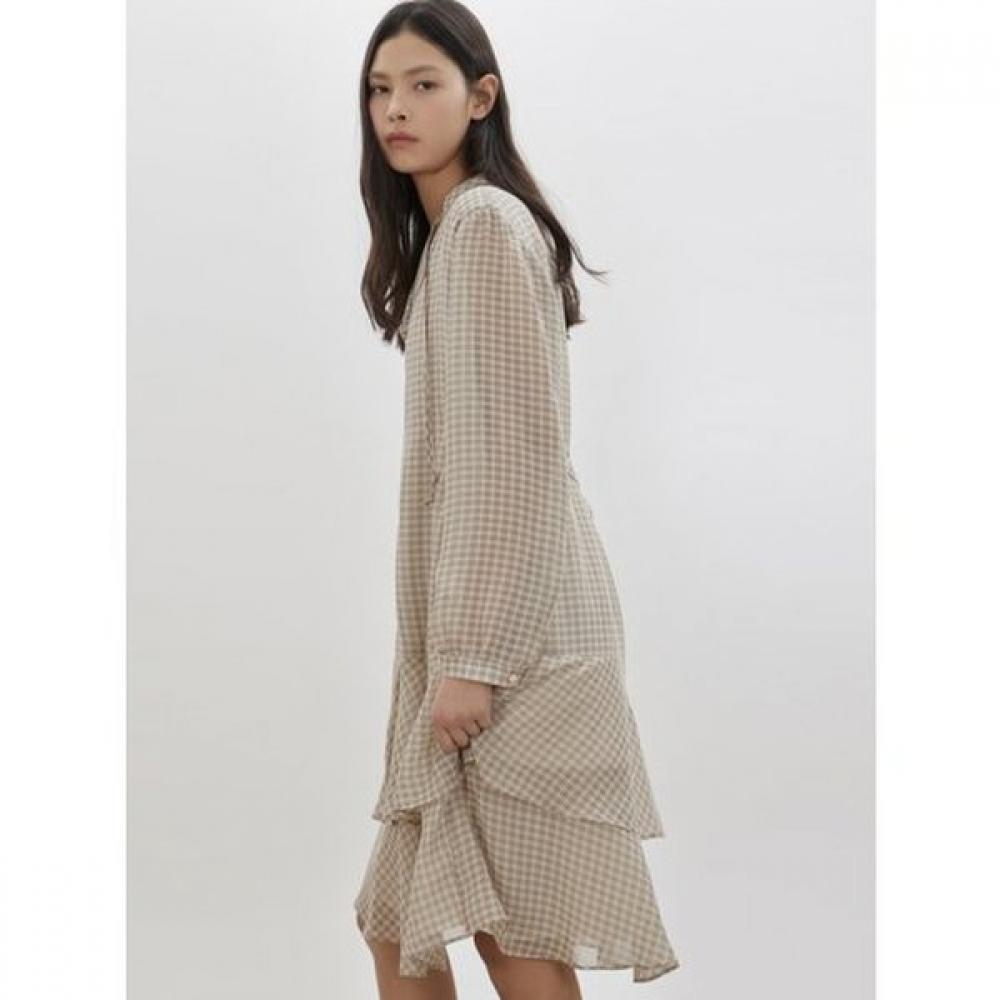 Cc Collect Check Pattern Chiffon Dress C261mse004