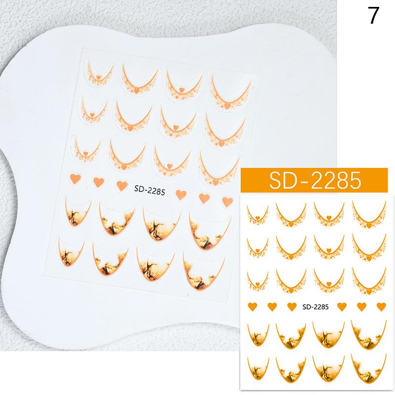 French 3D Simplified Line Nail Art Stickers Irregular Line Press On Nails Decals Manicure Decorations Diy
