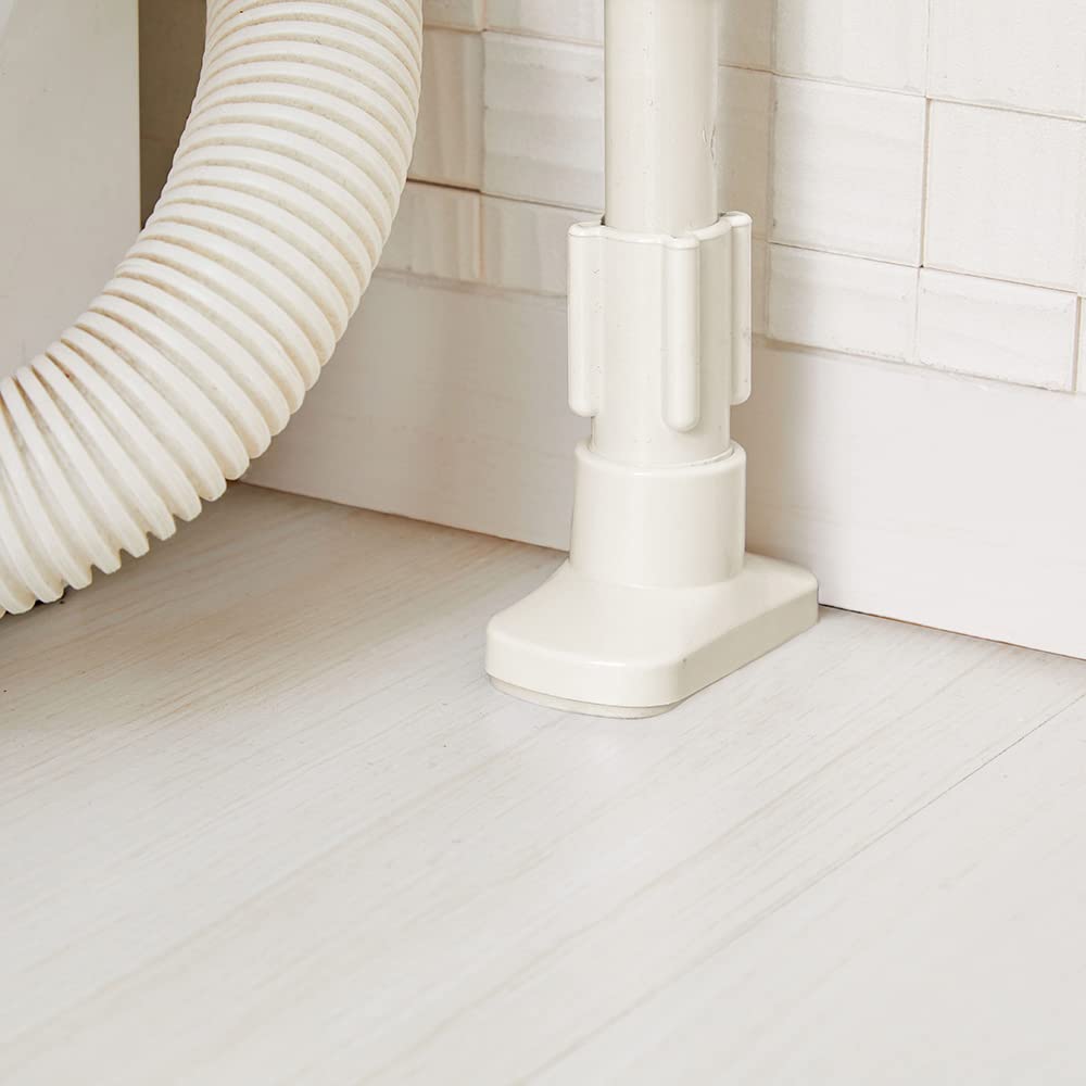 Bestco Washing Machine Rack, Tension Mount, Extendable, Waterproof Pan, Laundry Rack, Storage, Light Gray, NY-294