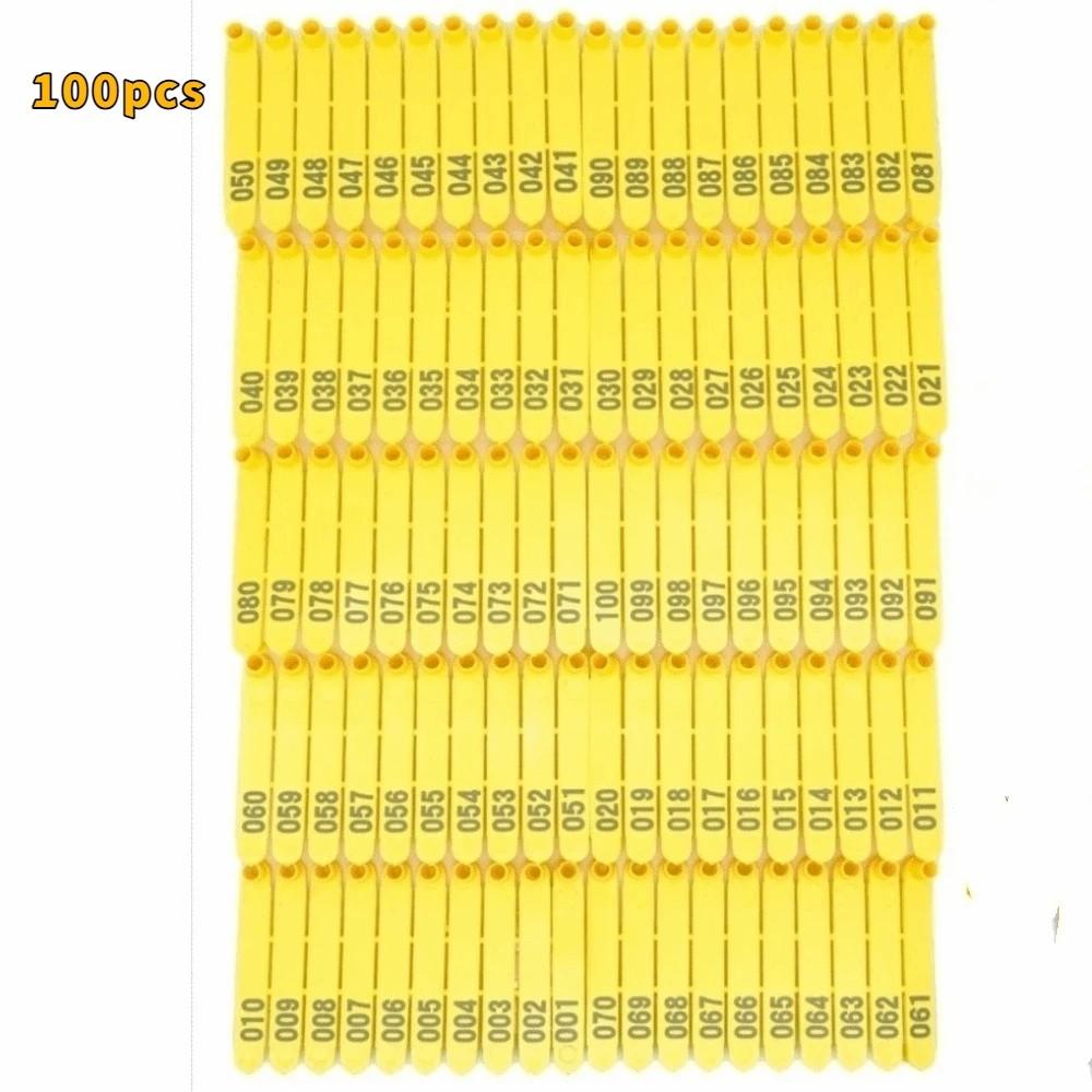 

Pig Ear Mark Integrated Livestock Ear Tag Durable with Numbers Sheep Number Plate Prevent Loss Animal Ear Tag Card Ranch жовтий
