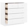Chest of Drawers - ALTA - White - Solid Pine Wood - 5 Drawers - 77x35x73 Cm