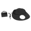 Solar Fan Hat Black Color Adjustable Sunproof Wide Brim AI Voice Control USB Charging Solar Fan Sun