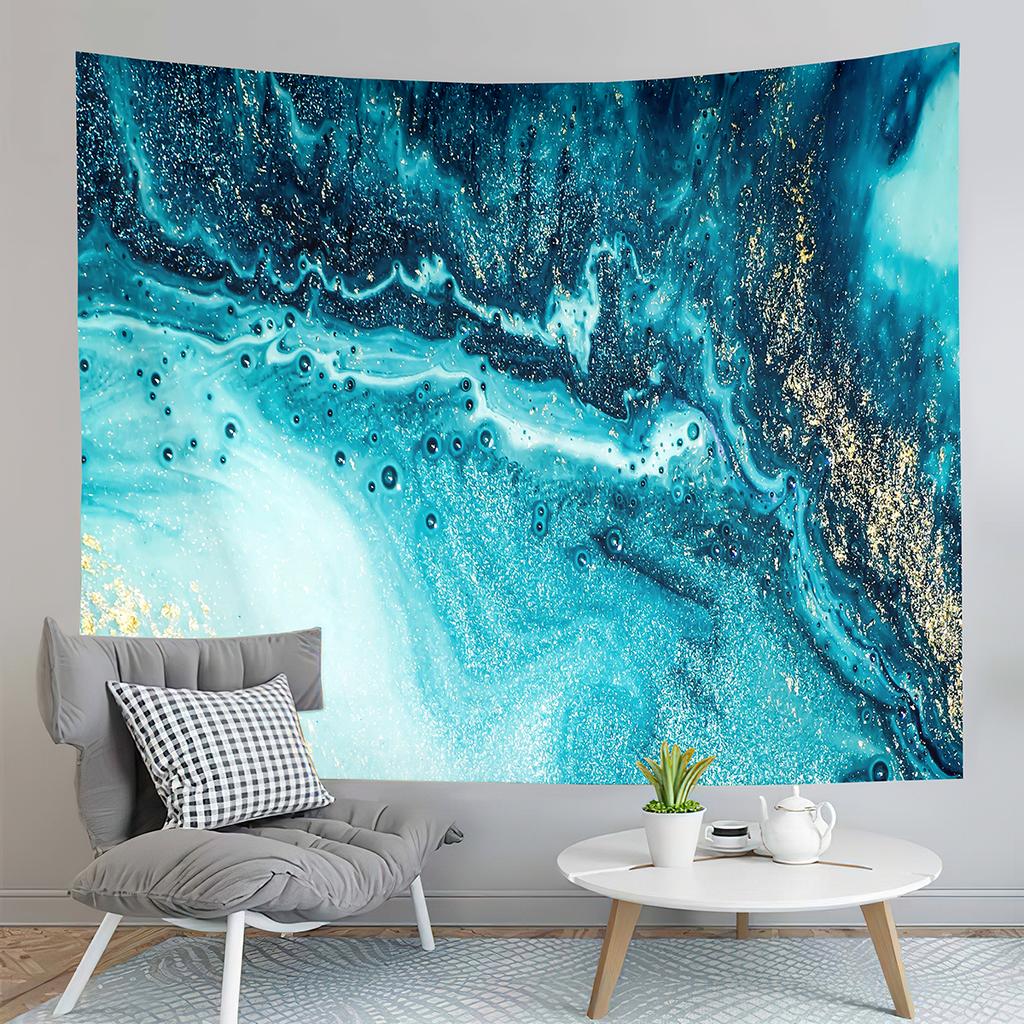 Marbling Tapestry Blue Pink Watercolor Tapestry Abstract Style Tapestry Wall Hanging Tapestries Bedroom Home Living Room Dorm