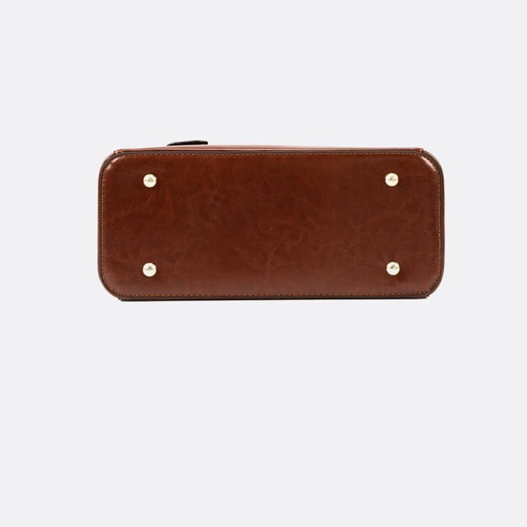 Vintage-Tragetasche mit Schloss, Damen-Schultertasche