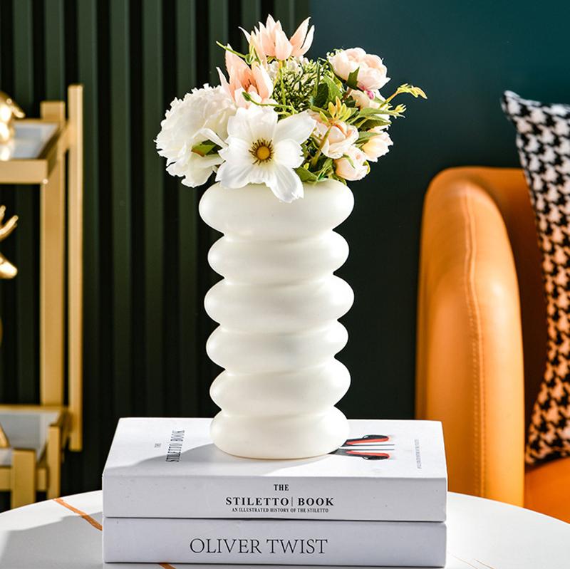 1PC Plastic Spiral Decorative Vase Scandinavian Flower Arrangement Kitchen Living Room Bedroom Home Wedding Decoration Ornament