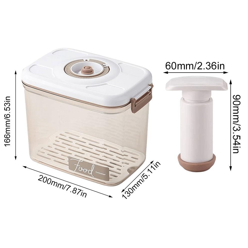 Vacuum Food Storage Container Airtight Fridge Organizer with Drain Plate Food Vacuum Storage Box for Vegetable and Fruit