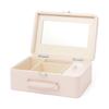 Francfranc Ribbon Cosmetic Light with Mirror and Dresser Box, Pink, Bag-shaped, Portable, Dividers,