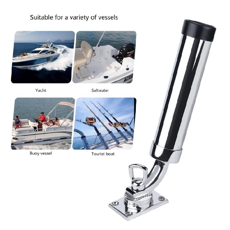 Adjustable Marine Boat Stainless Steel Deck Mount Yacht Fishing Rod Tube Support