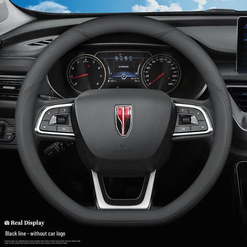 Hongqi Ultra-Thin Genuine Leather Steering Wheel Cover - All-Season, Universal Fit