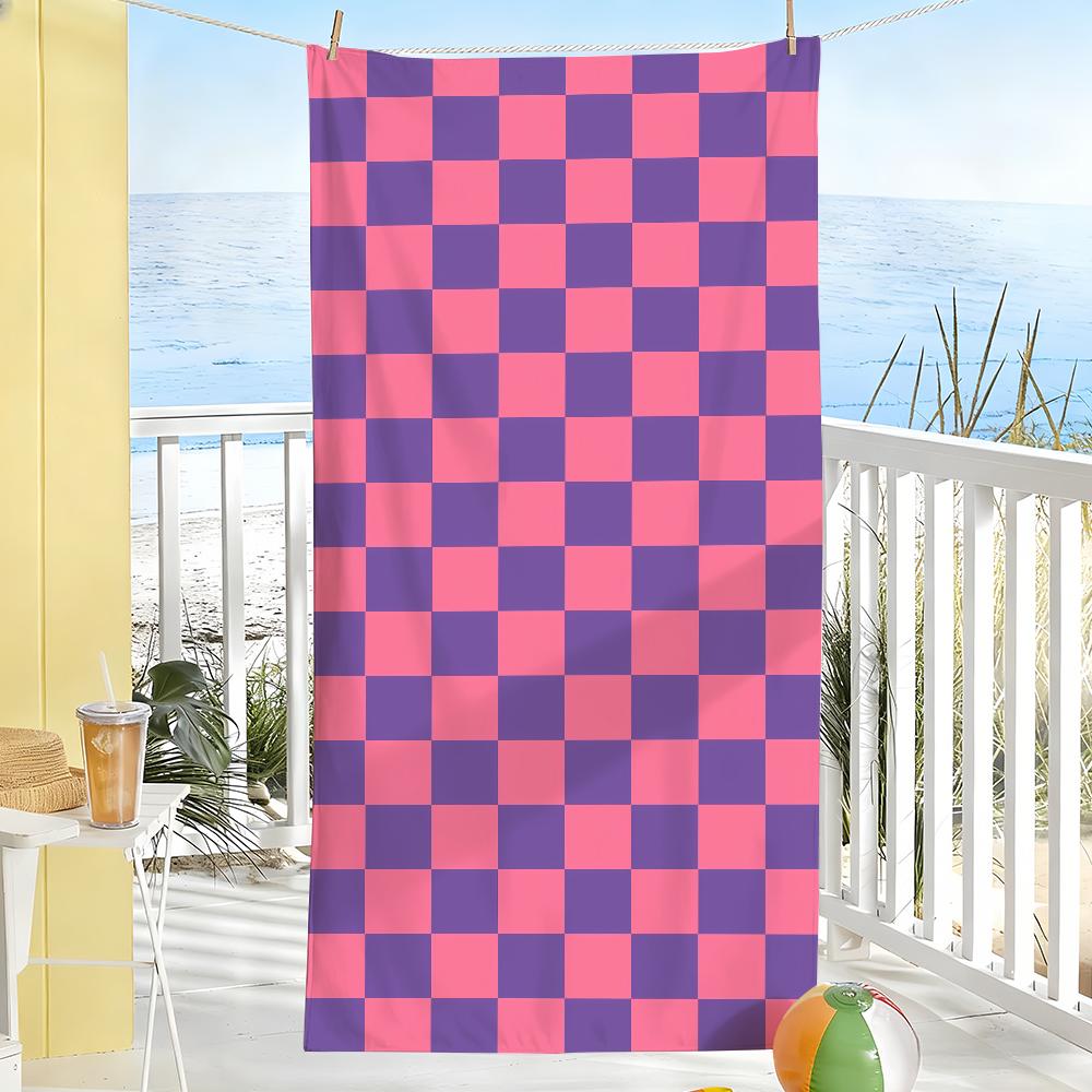 Fun Checkerboard Art Towel Soft Pool Gift For Travel Gym Shower Camping Quick Dry Sports Large Beach Towels
