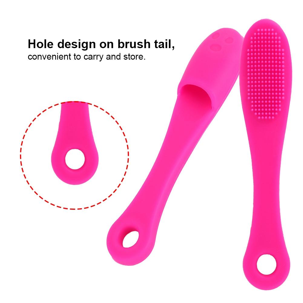 Silicone Face Cleansing Finger Brush Pore Cleaner Blackhead Removal Massager (Dark Rose Red)