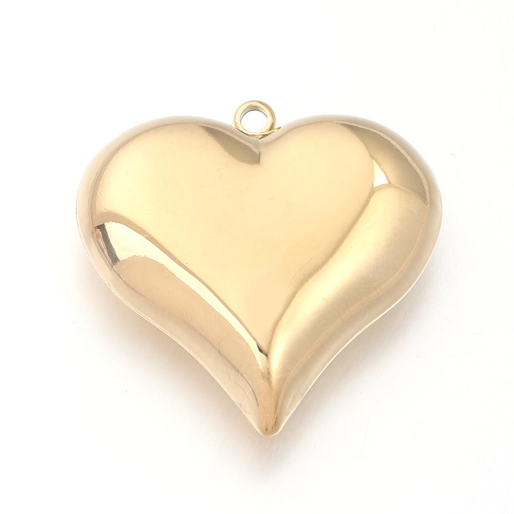 1Pc 15-45mm Stainless Steel Heart Charms for DIY Earrings Necklace Bracelet Pendant Jewelry Making Findings Accessories