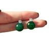 Minar Luxury Green Color Jade Natural Stone CZ Cubic Zirconia Drop Earrings for Women Copper Wholesale Office Career Jewelry