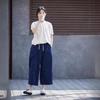 Artistic Leisure Retro Women's Soft Cotton Linen Short Sleeve T-Shirt - Milky White, Casual, and Versatile.