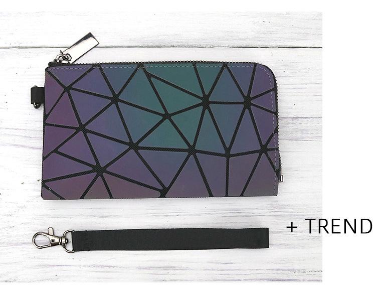 Pochette Geometrica Floreale Iridescente da Donna Luminosa - Tendenza, Cambia Colore, alla Moda con Zip