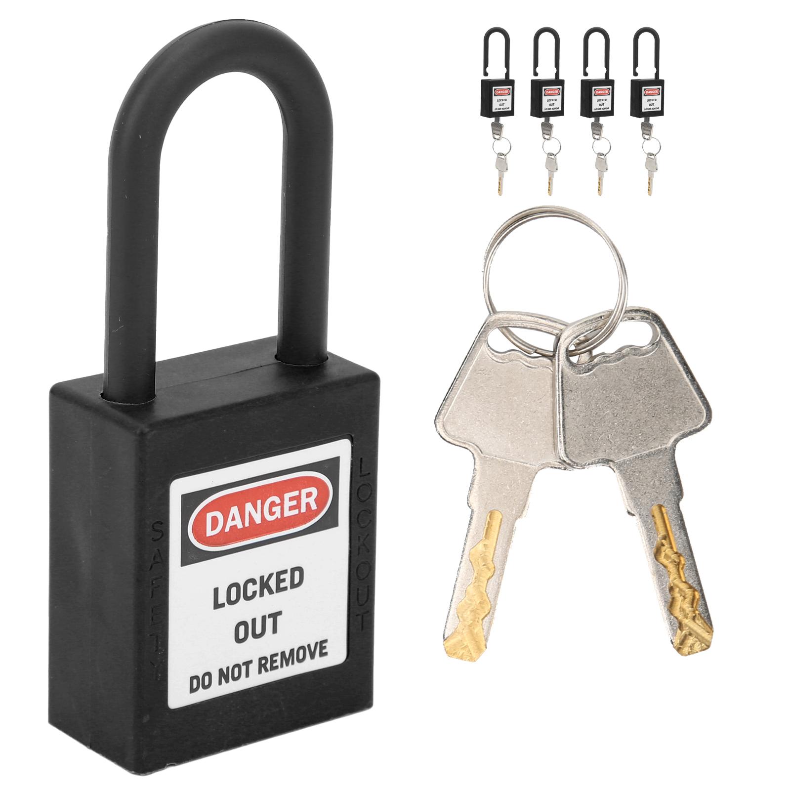 5Set 38mm Lockout Tagout Lock Nylon   Dust Proof Insulated   Padlock with Key