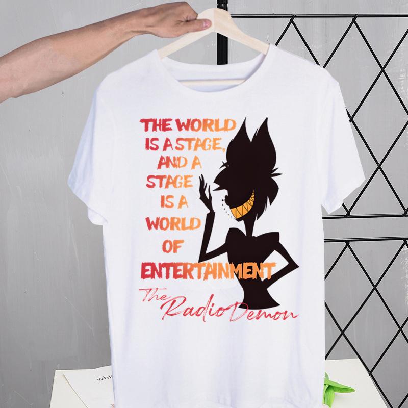 Hazbin Hotels Alastor Tshirts Men Shirt Harajaku Mens Clothing Summer Streetwear Casual Tee Short Sleeve Tops