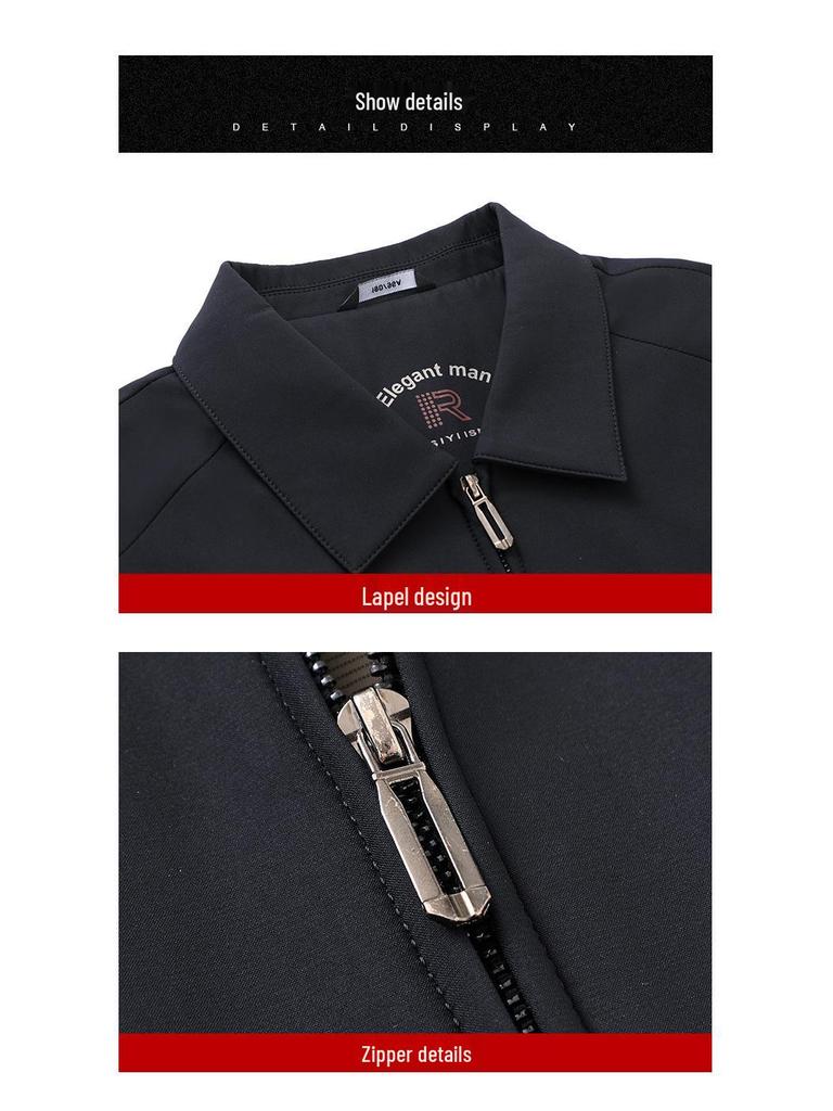 Men's Autumn & Winter Thickened Cotton Jacket for Middle-Aged & Elderly - Lapel Casual Dad Coat