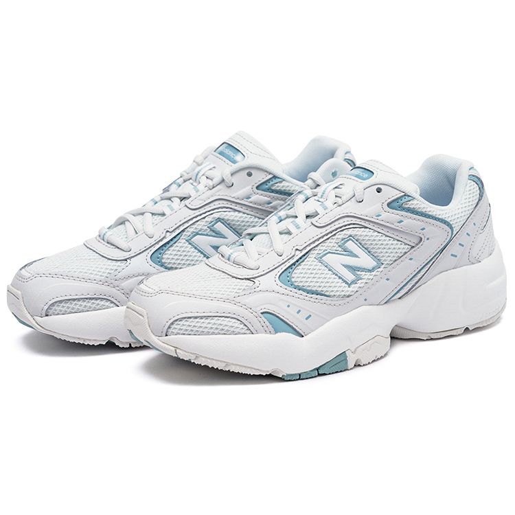 New Balance NB 452 Comfortable Versatile Lace-Up Mesh Synthetic Leather Low-Top Running Shoes Women sneaker White Blue WX452WO