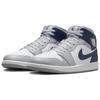 Air Jordan 1 Mid Wolf Grey Midnight Navy Uomo Sneakers Bianche DQ8426-104