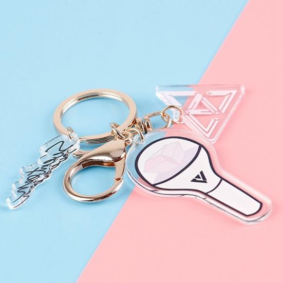 Creative Acrylic K-POP BTS EXO Twice Double-sided Keychain Transparent Pendant