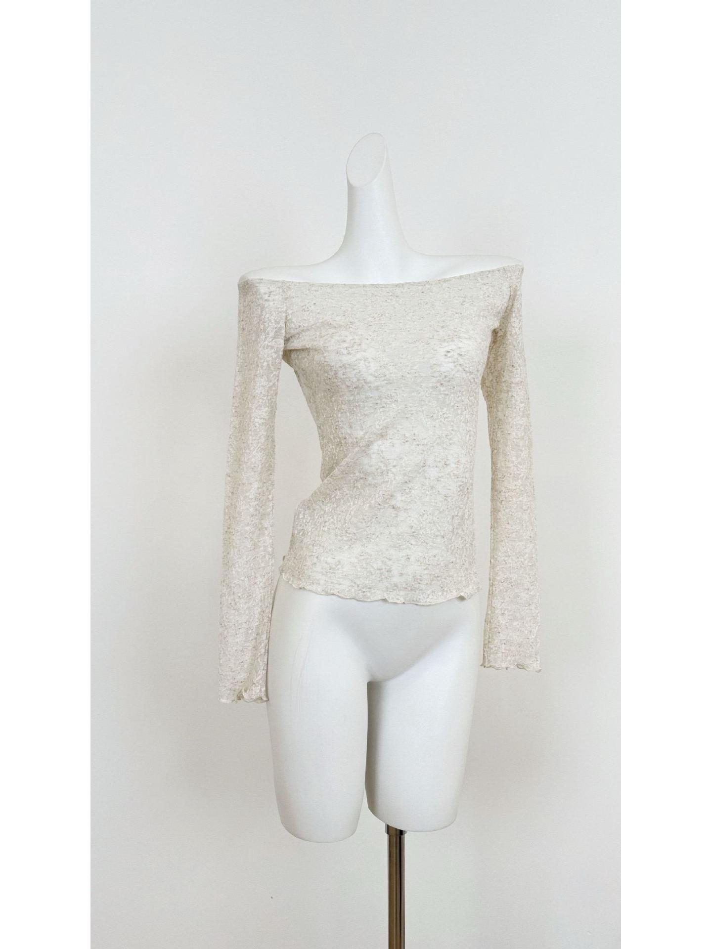 Jim Kenet Lace Slim-Fit One-Shoulder Top S грязно-белый