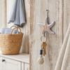 Wooden Wall Hook, Mediterranean Style Decorative Coat Hook, Sturdy Durable Wall Hanger for Home Decor Keys Umbrellas Scarves