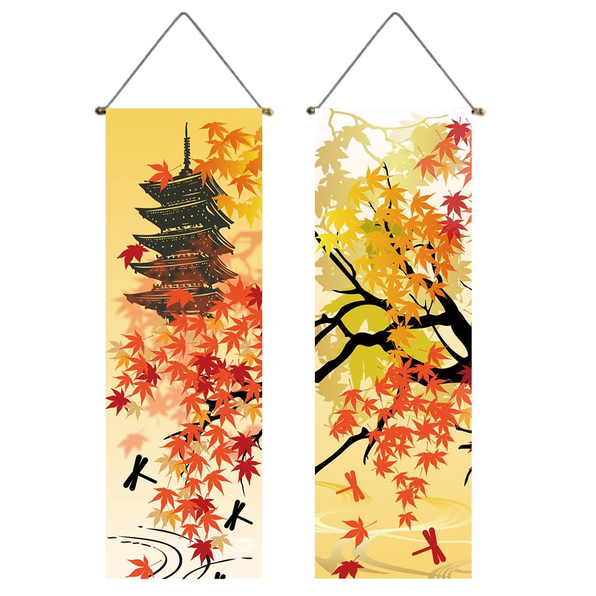 

Гобелен Свиток Осенние Листья Клен Гинкго Опавшие Листья Святилище Горная Тропа Тории Осенний Сезонный Пикник Пейзаж Горный Лес Красный