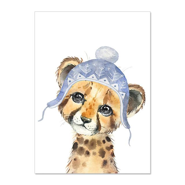 Cartoon Funny Animal Elephant Tiger Monkey Baby Posters And Prints Wall Art Canvas Painting Wall Pictures Kids Room Décor No Frame