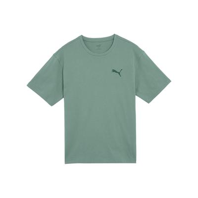 Puma Erhöhtes T-Shirt Sport Locker Lässig Bestickt Rundhals Kurzarm T-Shirt Unisex Oberteile Hellgrün Grau 683807-44