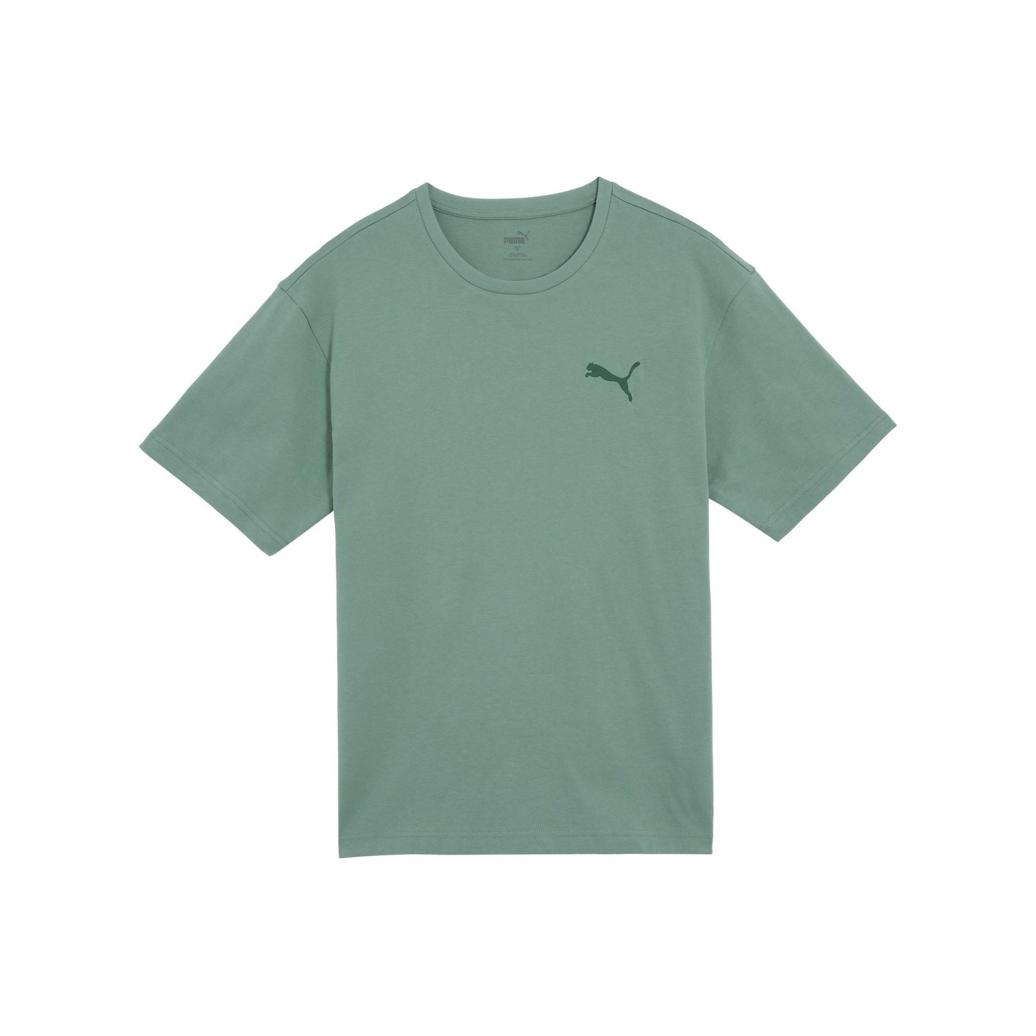 

Puma Elevated Tee Sports Loose Casual Embroidered Round Neck Short Sleeve T-Shirt Unisex Tops Light-Green Gray 683807-44 S