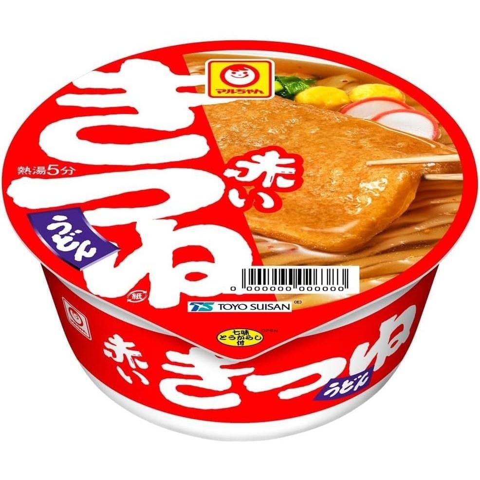 Maruchan Instant Cup Noodles 6 Varieties 12 Pieces Set Assortment (Red Fox Udon East Green Tanuki Tempura Soba White Mochi Black Pork Curry Navy Soup