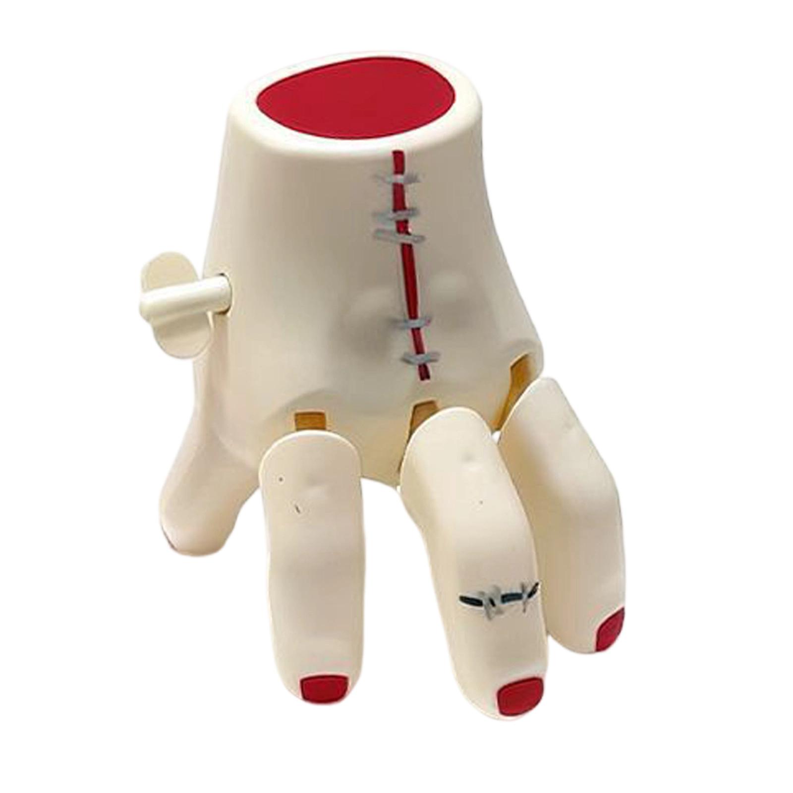 

Novelty Severed Hand Pen Holder with Finger Details and Stitching Design Unique Desk Organizer for Office or Home Use One Size білий