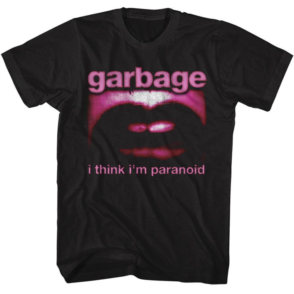 Garbage Band Men039;s T-Shirt Paranoid Lips Mouth Alt Rock Band Song Concert Tour Unisex T-Shirt L