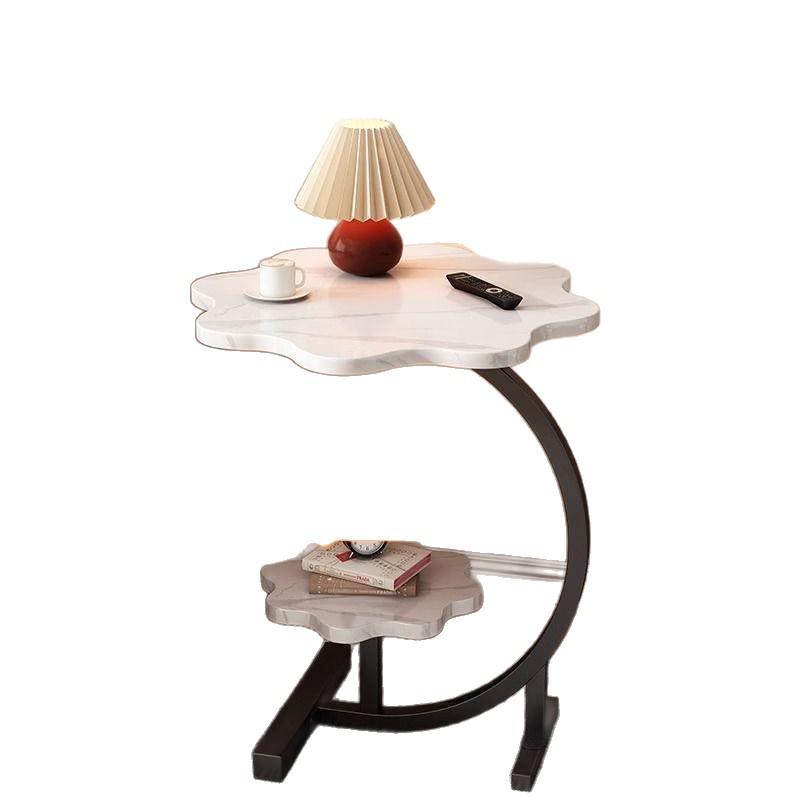 Modern Bedside Sofa Side Table with Storage Rack for Living Room or Bedroom