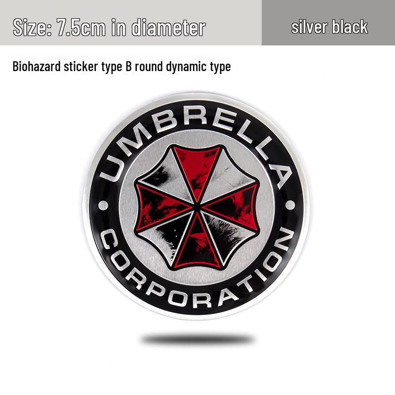 Creative Metal Car Stickers: Biochemical Crisis Scratch Cover & Umbrella Design