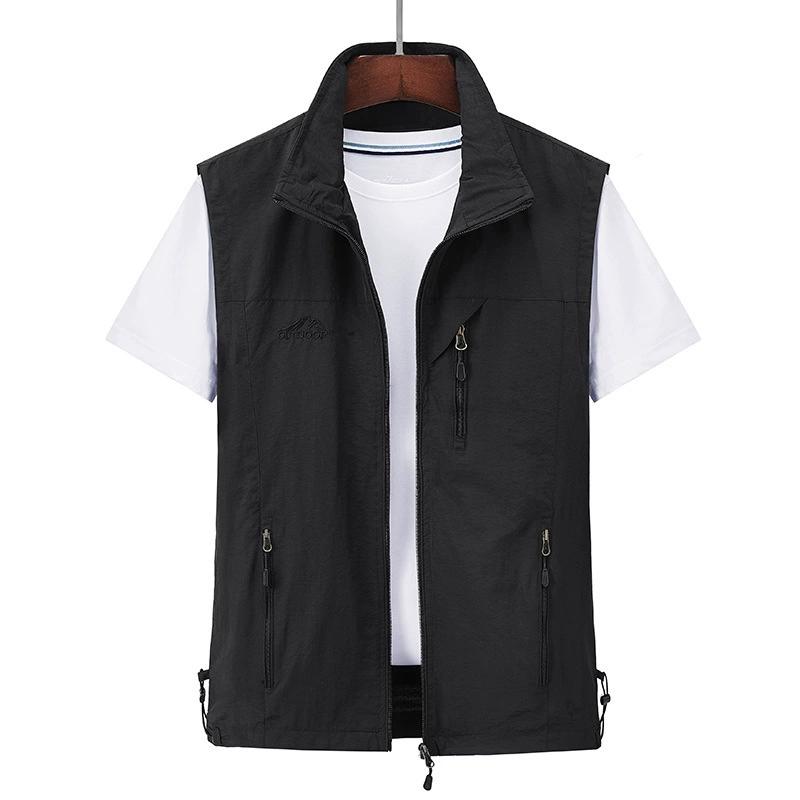 Men's Spring/Summer Outdoor Quick-Dry Vest Youth Simple Sleeveless Workwear Jacket