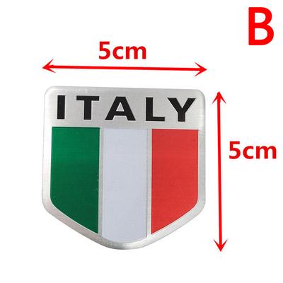 3D Aluminum Italy Car Sticker Auto Badge Decal Italy Flag Car-styling Accessories Emblem Stickers