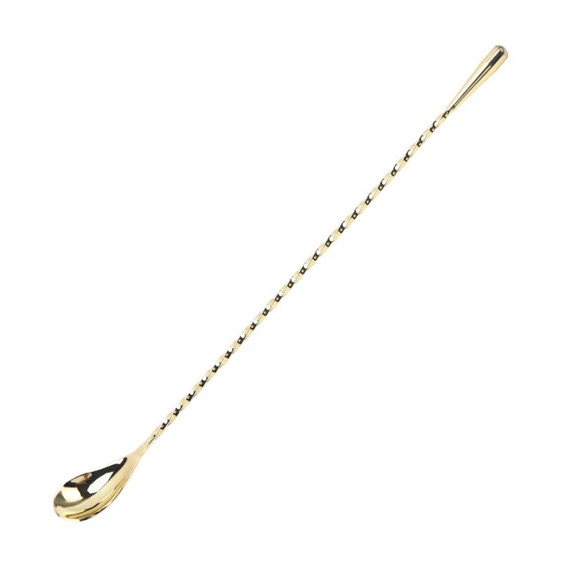 304 Stainless Steel Twisted Bar Spoon with Tear Drop Design for Cocktails