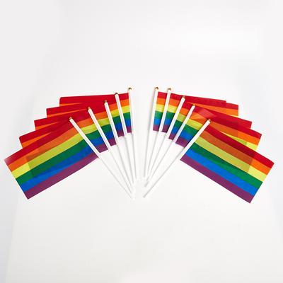 10 Stück/Packung Gay Pride Fahnen Leicht zu halten Mini Kleine Regenbogenfahnen Parade Festival