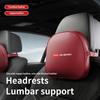 For KIA Car Leather Headrest Neck Support Seat Waist Cushion Pillow Auto Accessories Sorento Stinger Soul Spectra Niro Cadenza Nvhs30